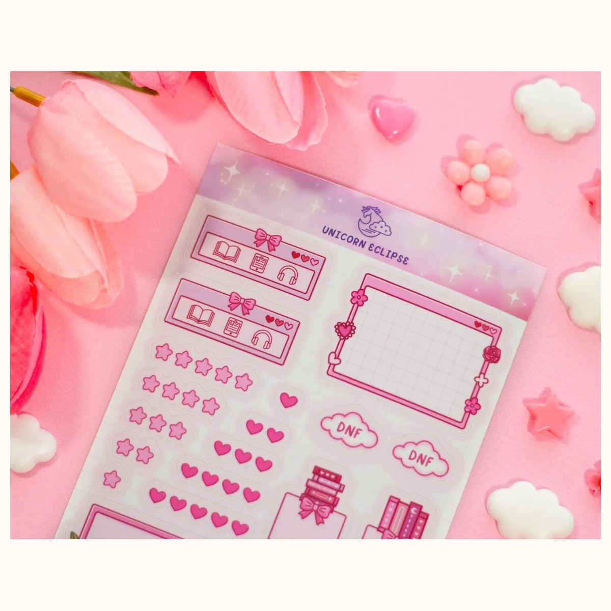 Love Story Book Review Sticker Sheet | Planner Stickers, Kawaii Stickers view 2