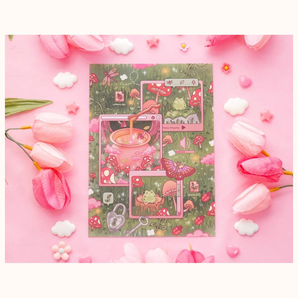 Mushroom Cottagecore Cute Art Print by Farouk Book Store