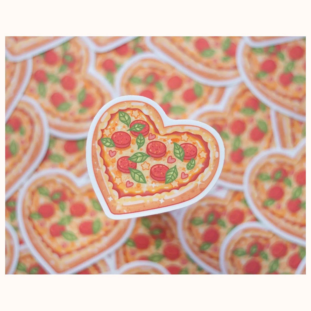 Heart Pizza Sticker view 2