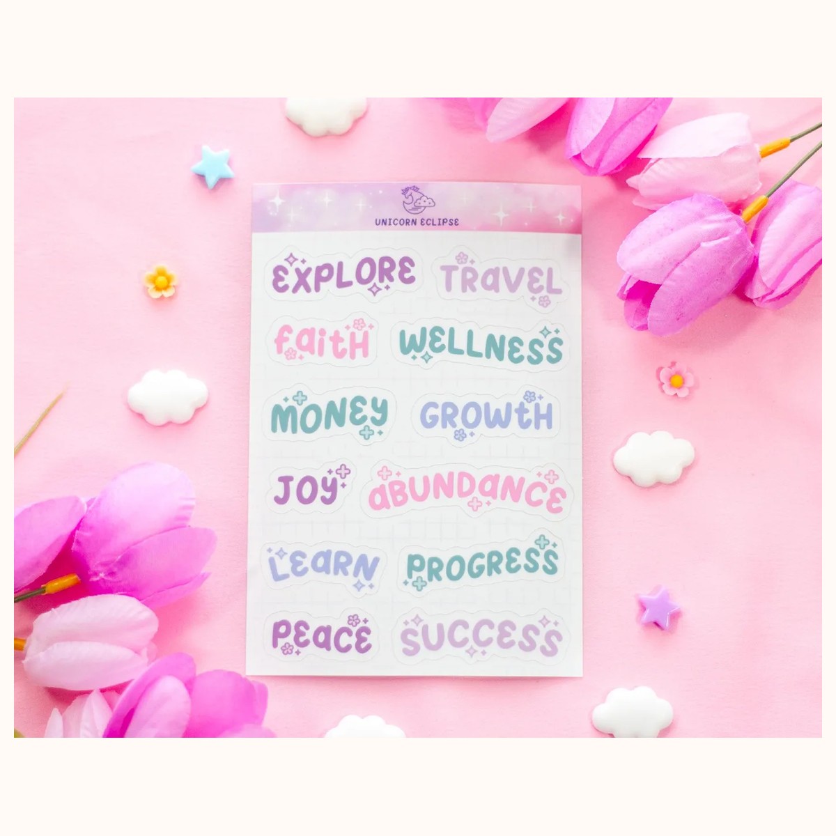 Goal Setting Words Sticker Sheet, stickers from Farouk Book Store