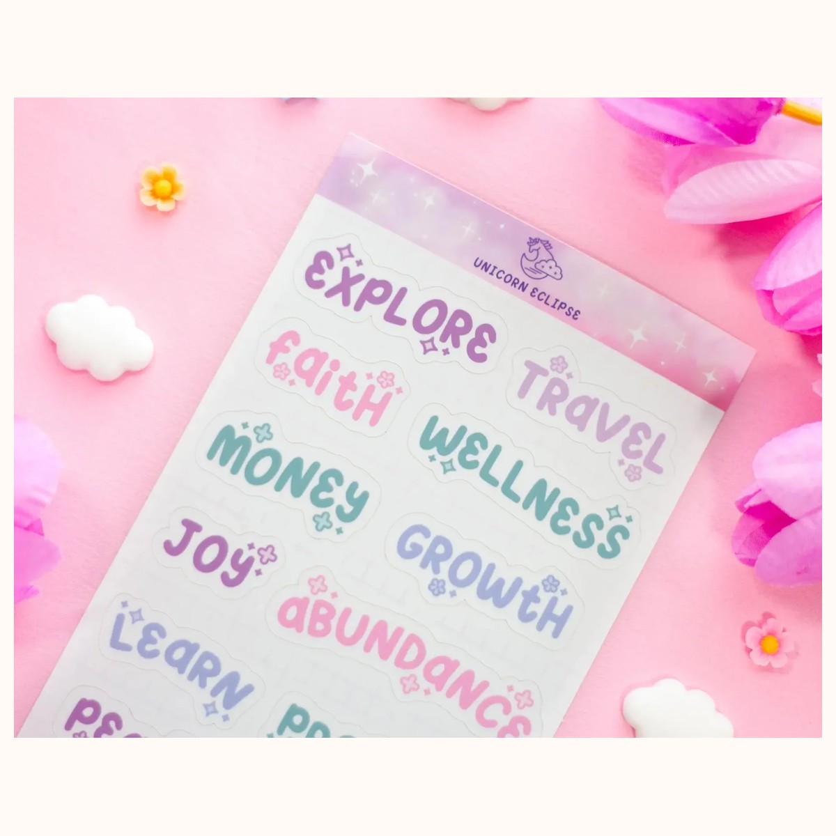 Goal Setting Words Sticker Sheet view 2