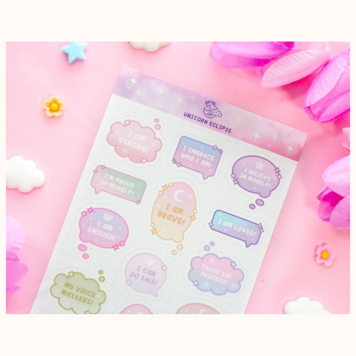 Affirmations Speech Bubbles Sticker Sheet view 2