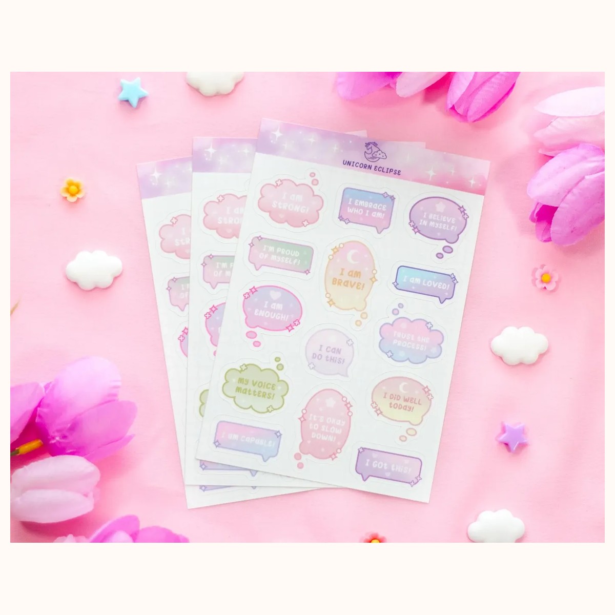Affirmations Speech Bubbles Sticker Sheet view 3
