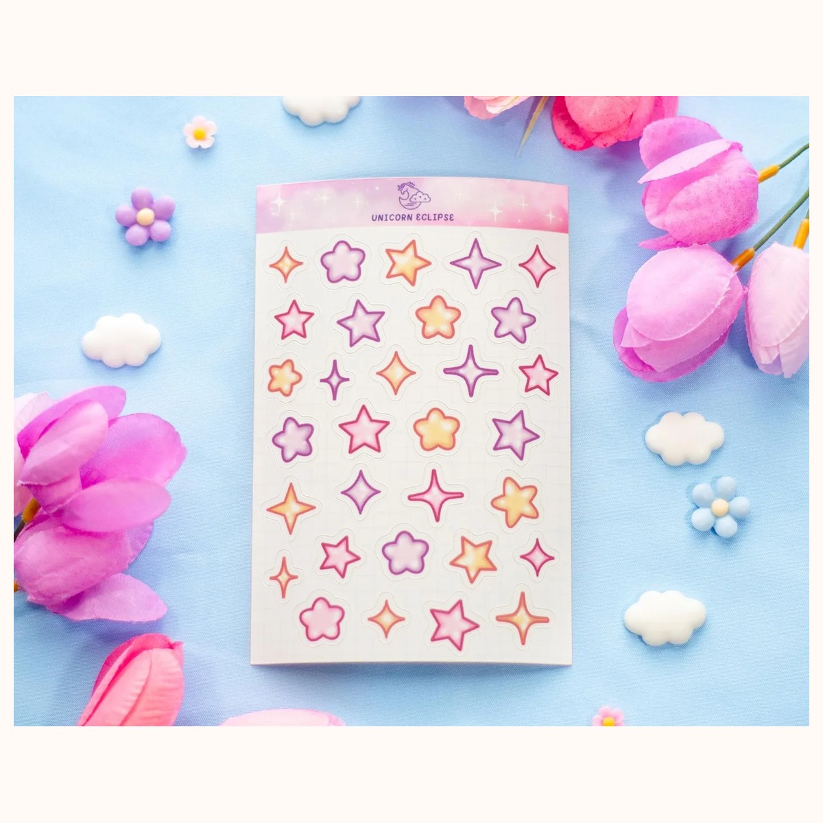 Stars and Sparkles Sticker Sheet, stickers from Farouk Book Store