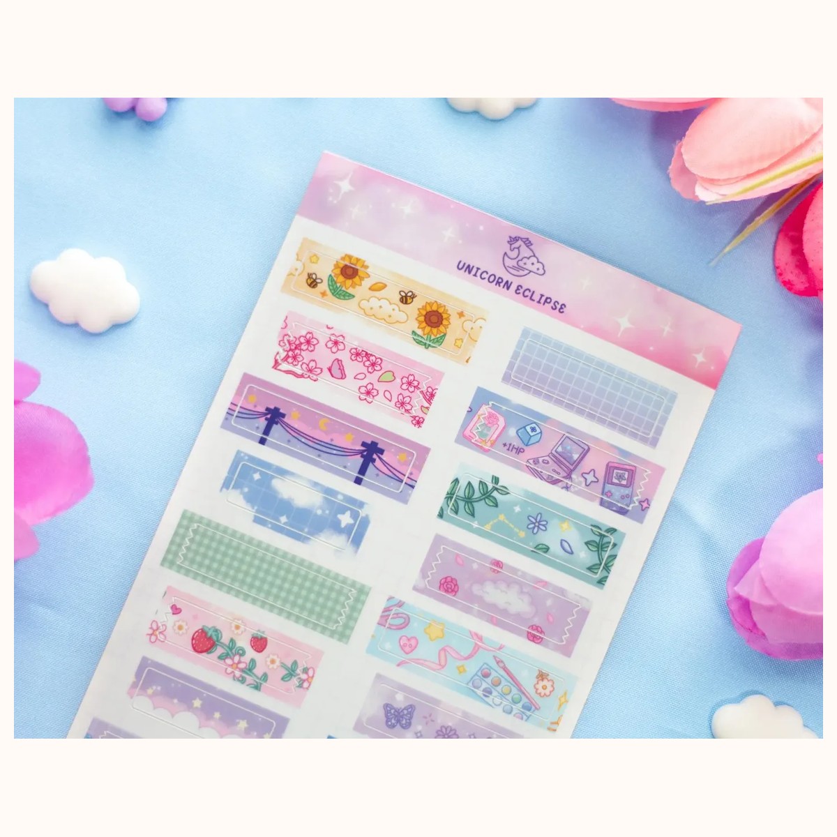 Washi Tape Strips Sticker Sheet view 2