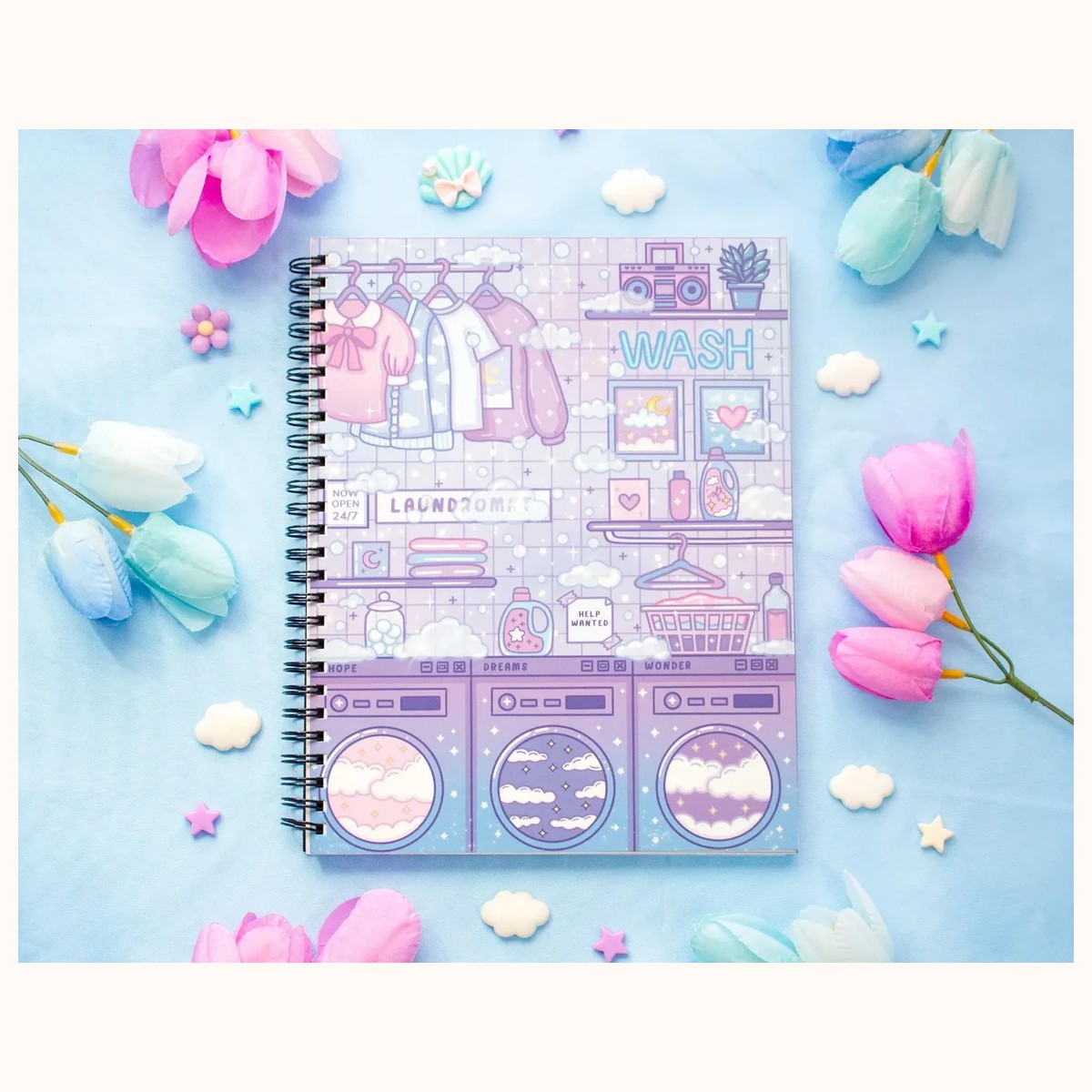 Laundromat Spiral Lined Notebook (7x9") by Farouk Book Store