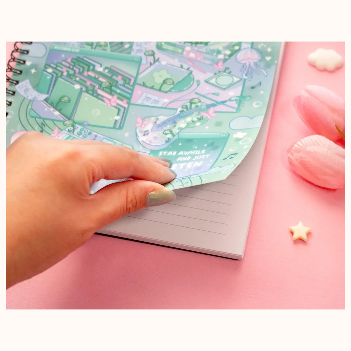 Blooming Records Spiral Lined Notebook (7x9") view 5