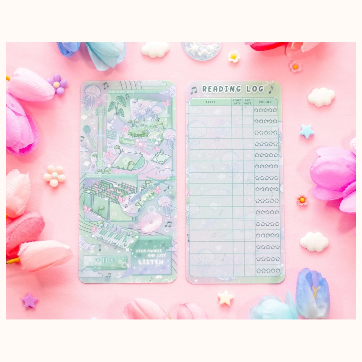 Blooming Records Reading Log Bookmark by Farouk Book Store