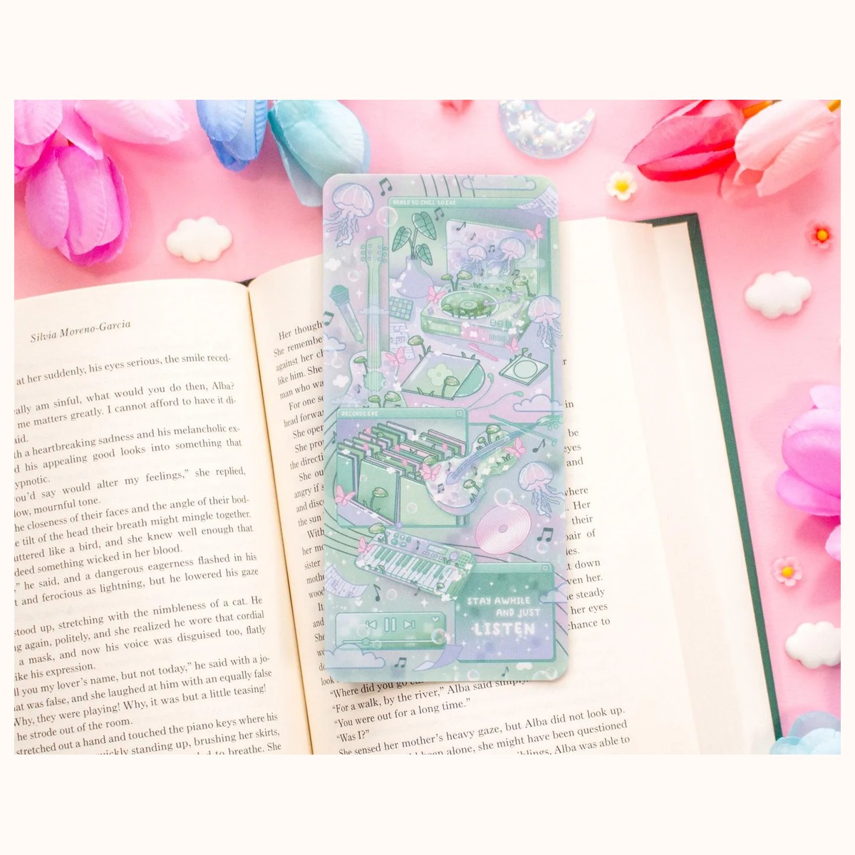 Blooming Records Reading Log Bookmark view 3