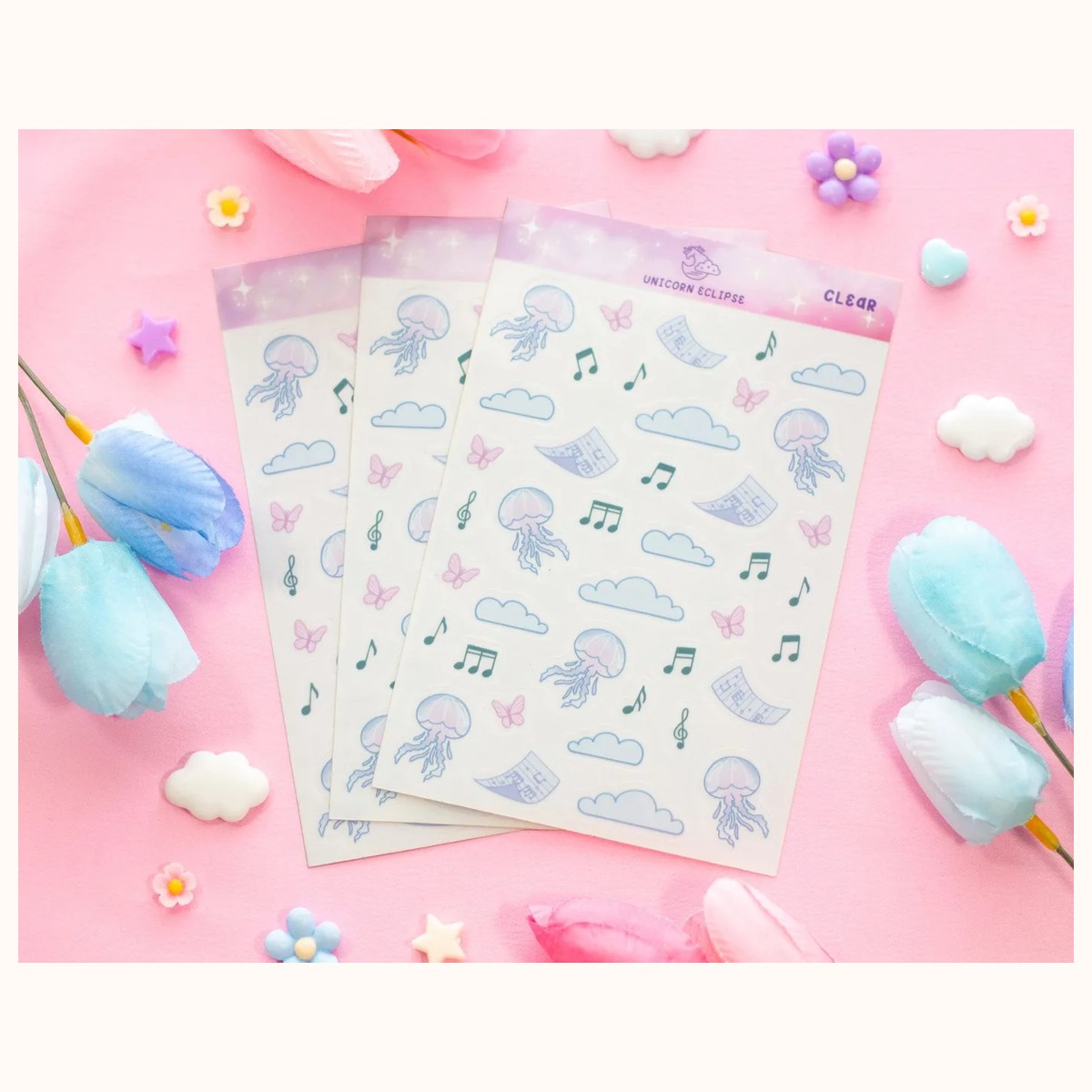Blooming Records Clear Deco Sticker Sheet view 4