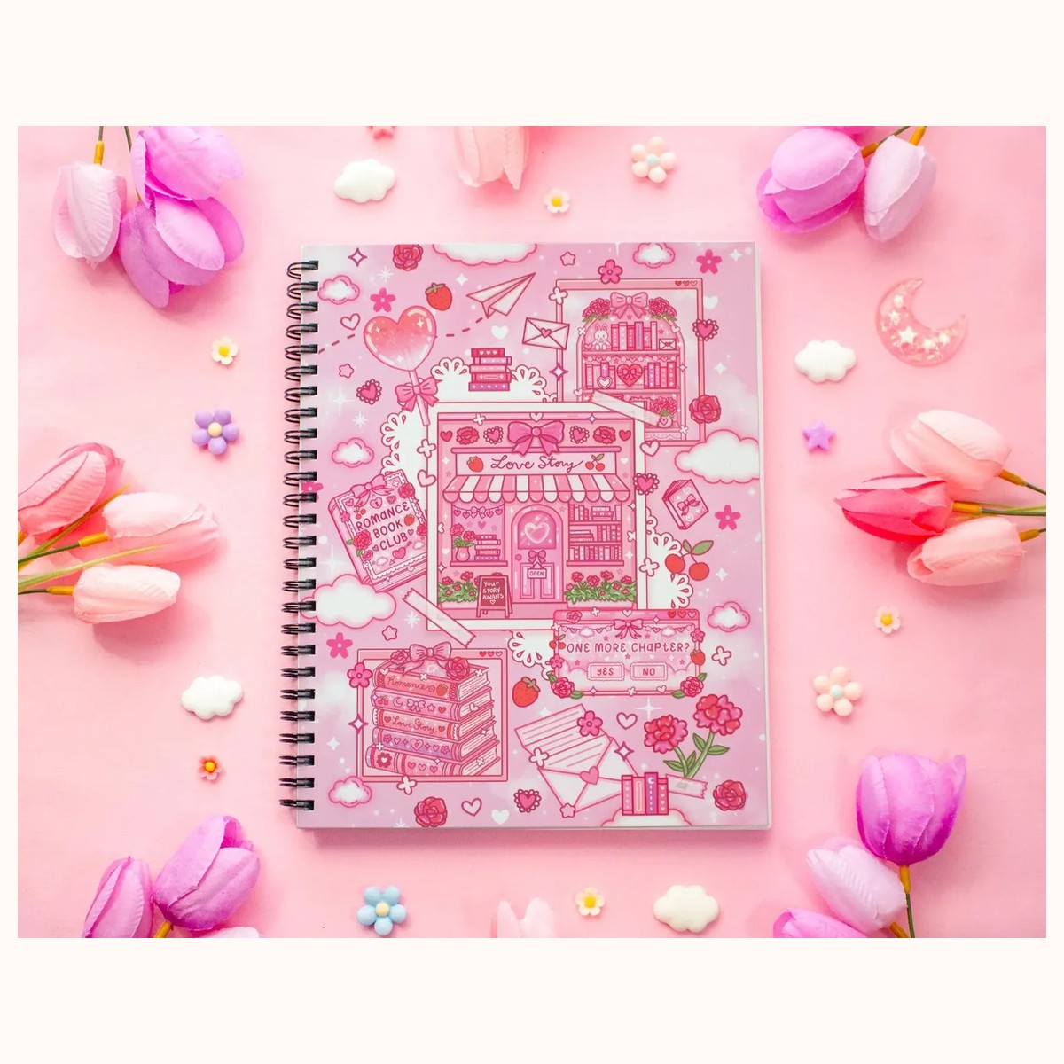 Love Story Spiral Lined Notebook (7x9") by Farouk Book Store