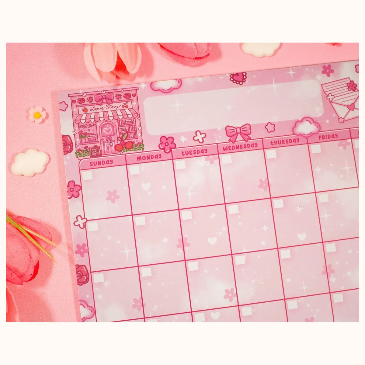 Love Story Monthly Planner Pad view 3