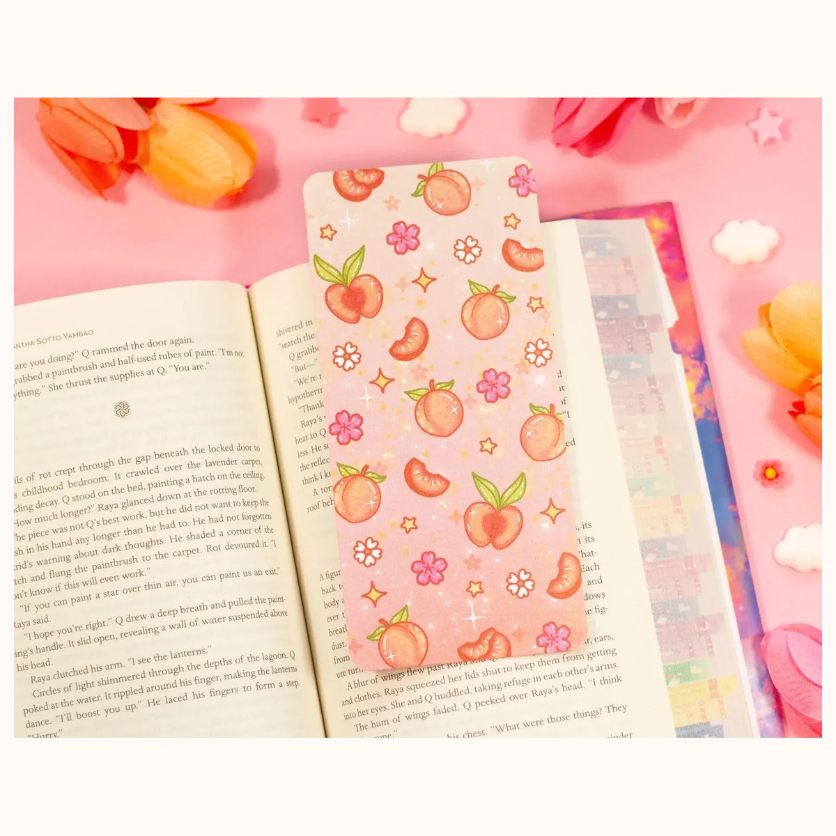 Peaches Reading Log Bookmark view 3