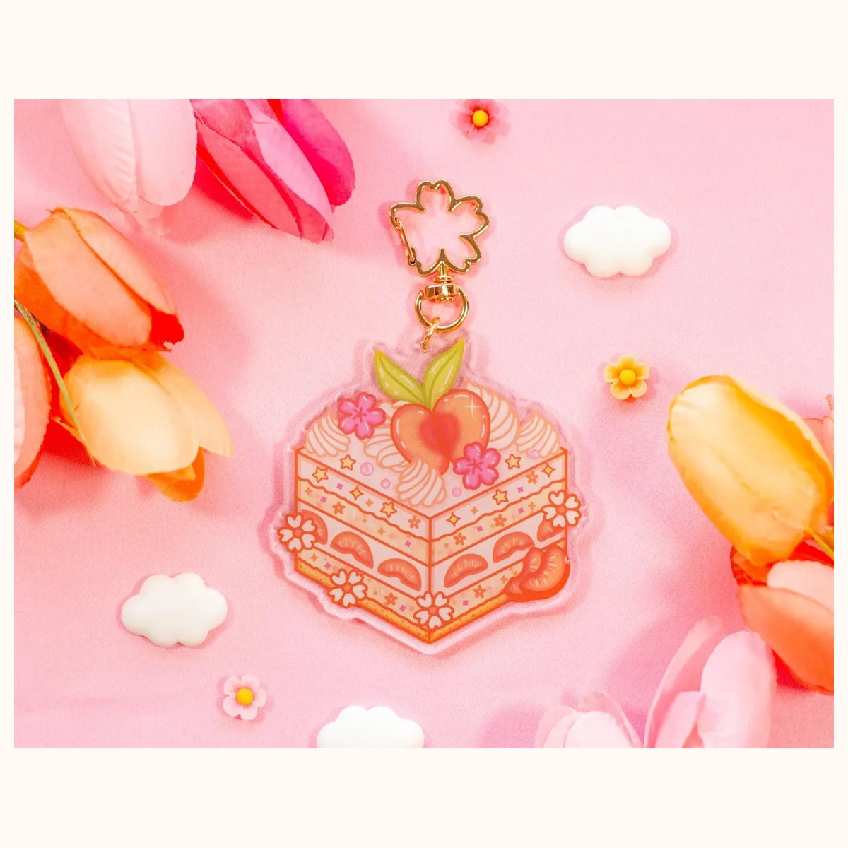 Peach Cake Keychain by Farouk Book Store