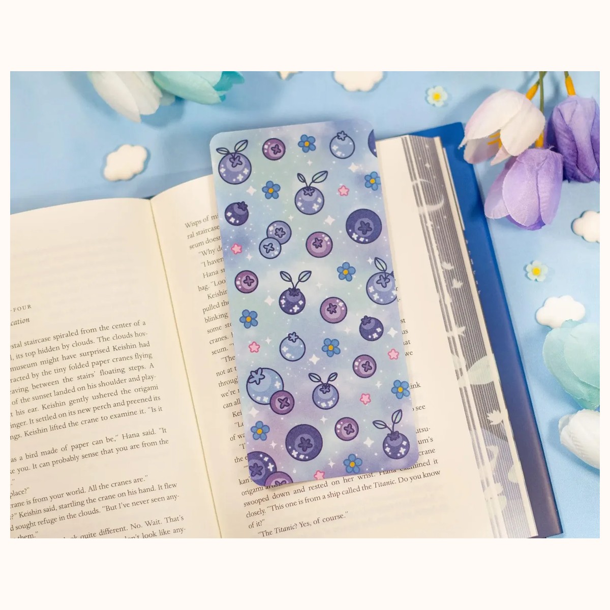 Blueberries Reading Log Bookmark view 4