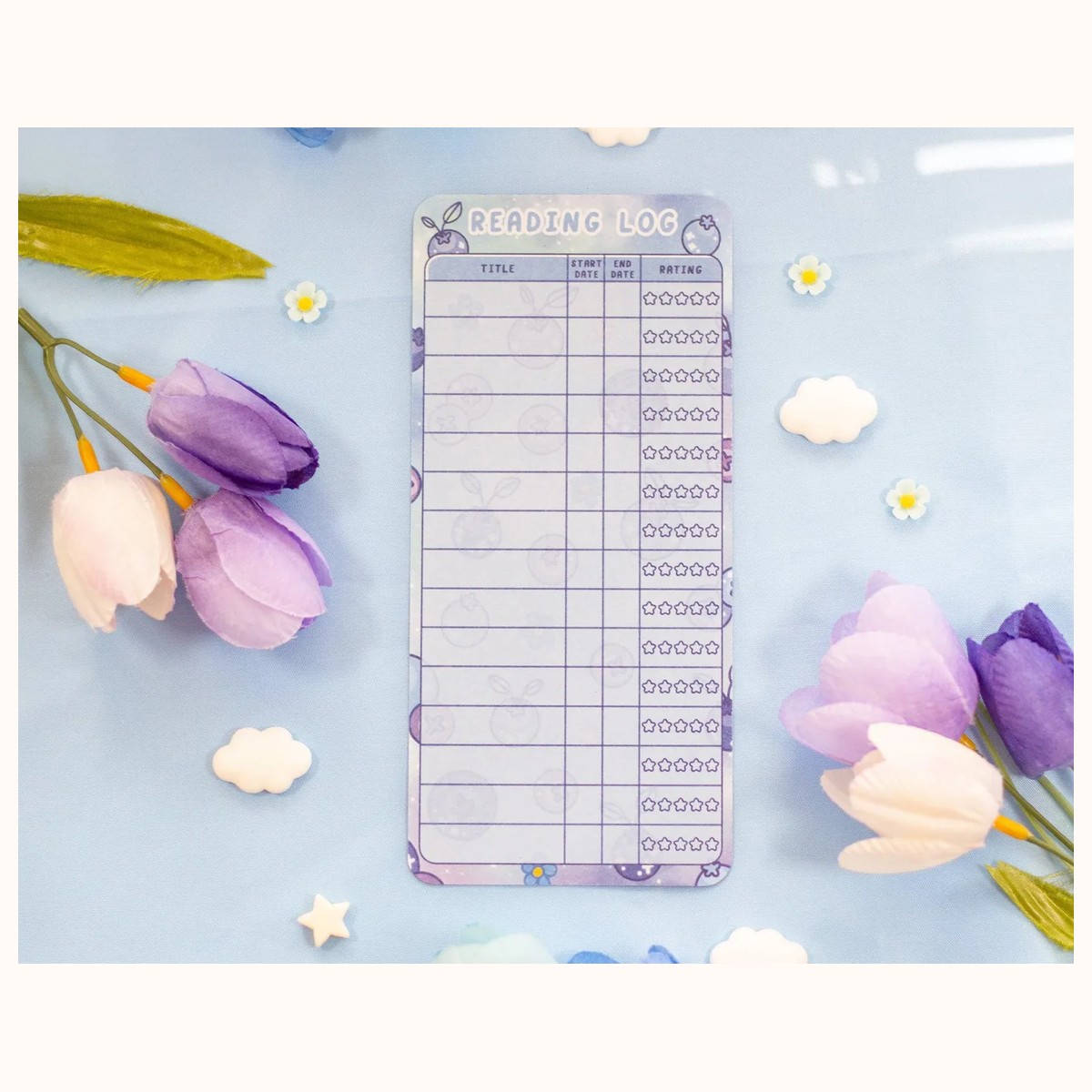 Blueberries Reading Log Bookmark view 5