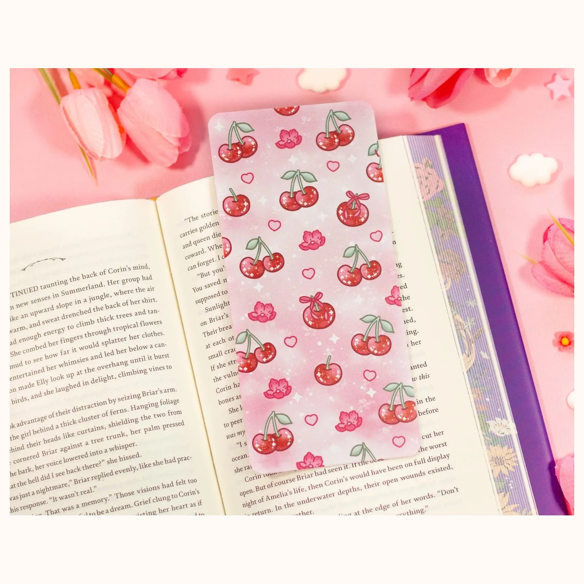 Cherries Reading Log Bookmark view 3