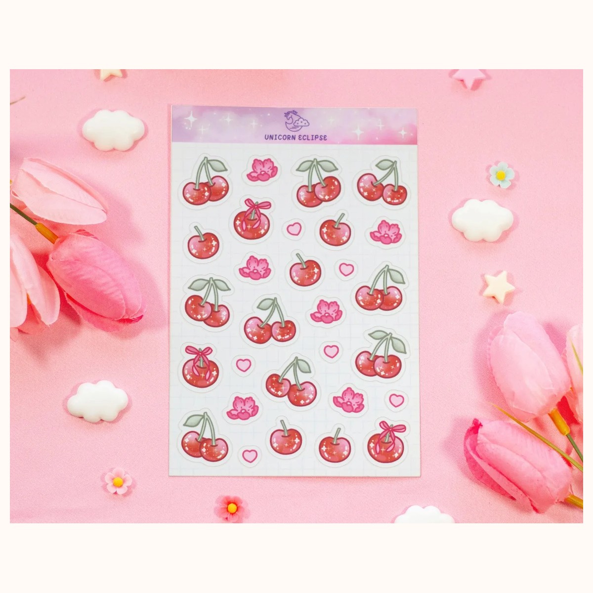 Cherries Sticker Sheet by Farouk Book Store