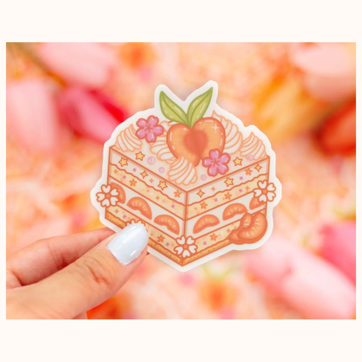 Peach Cake Sticker by Farouk Book Store