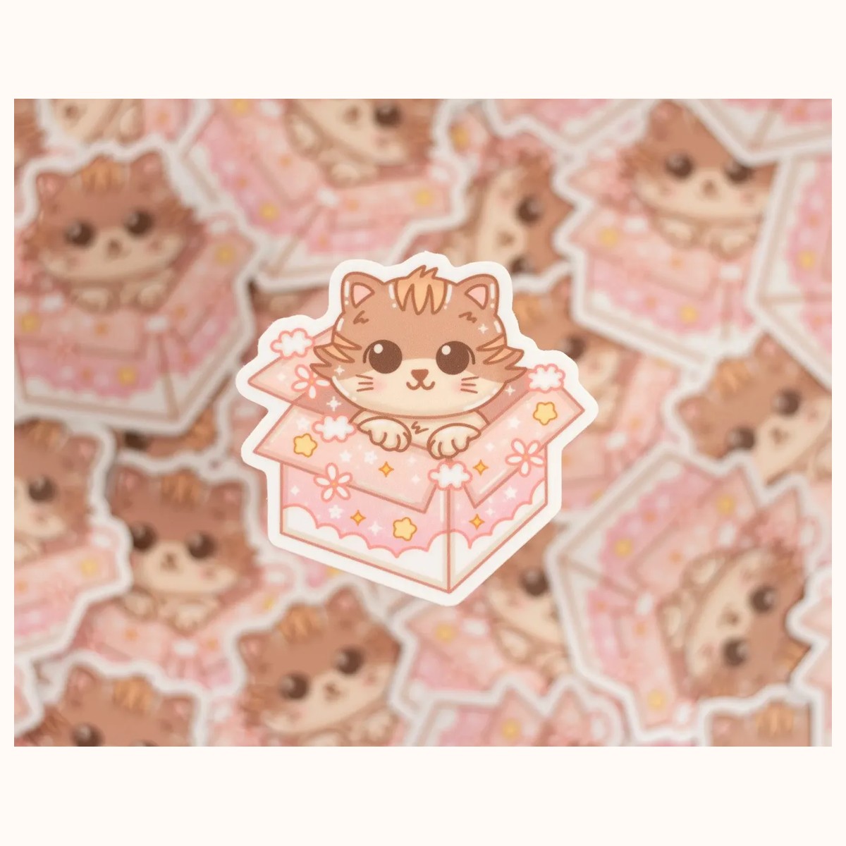 Cat in a Box Sticker view 2