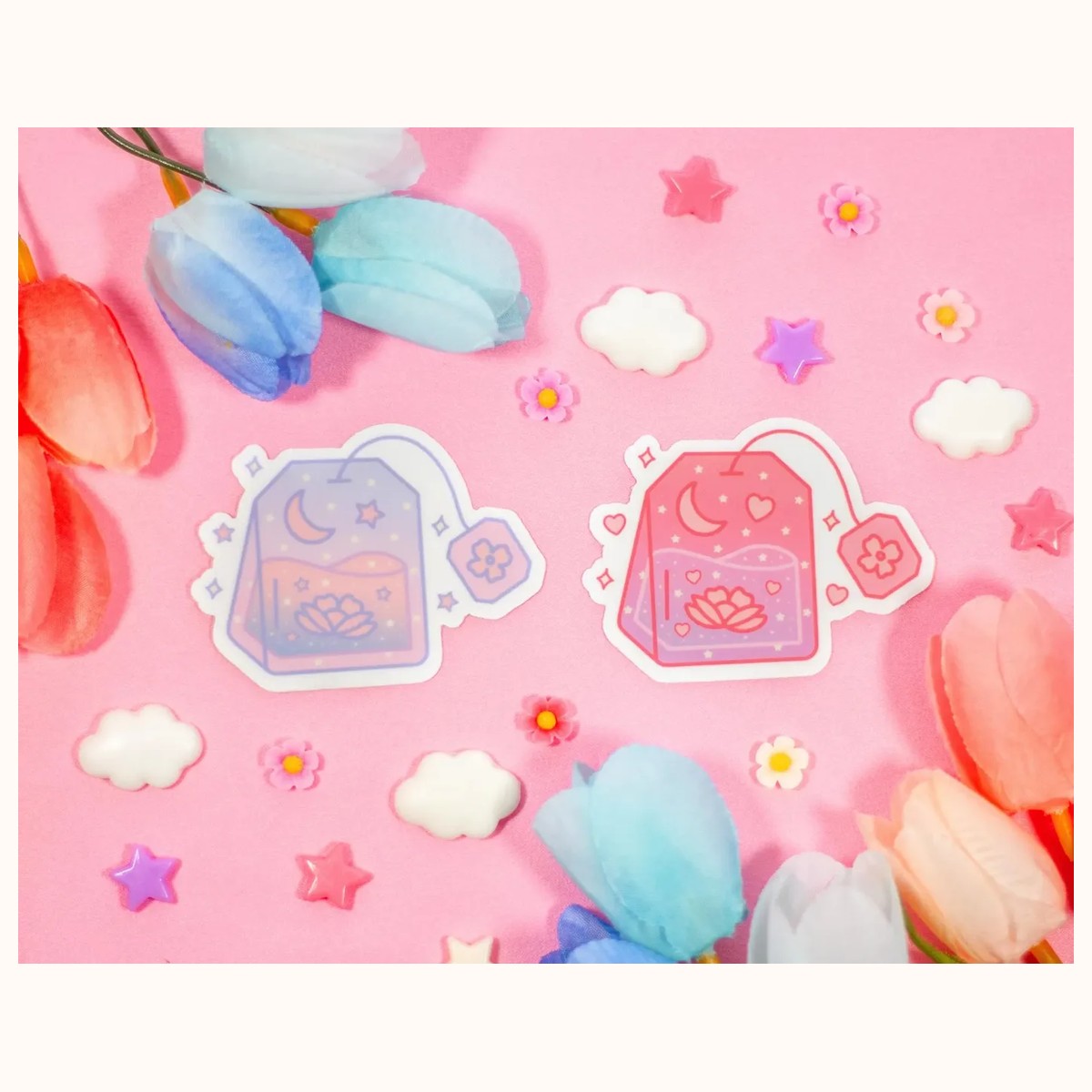 Tea Bag Cute Aesthetic Vinyl Sticker by Farouk Book Store