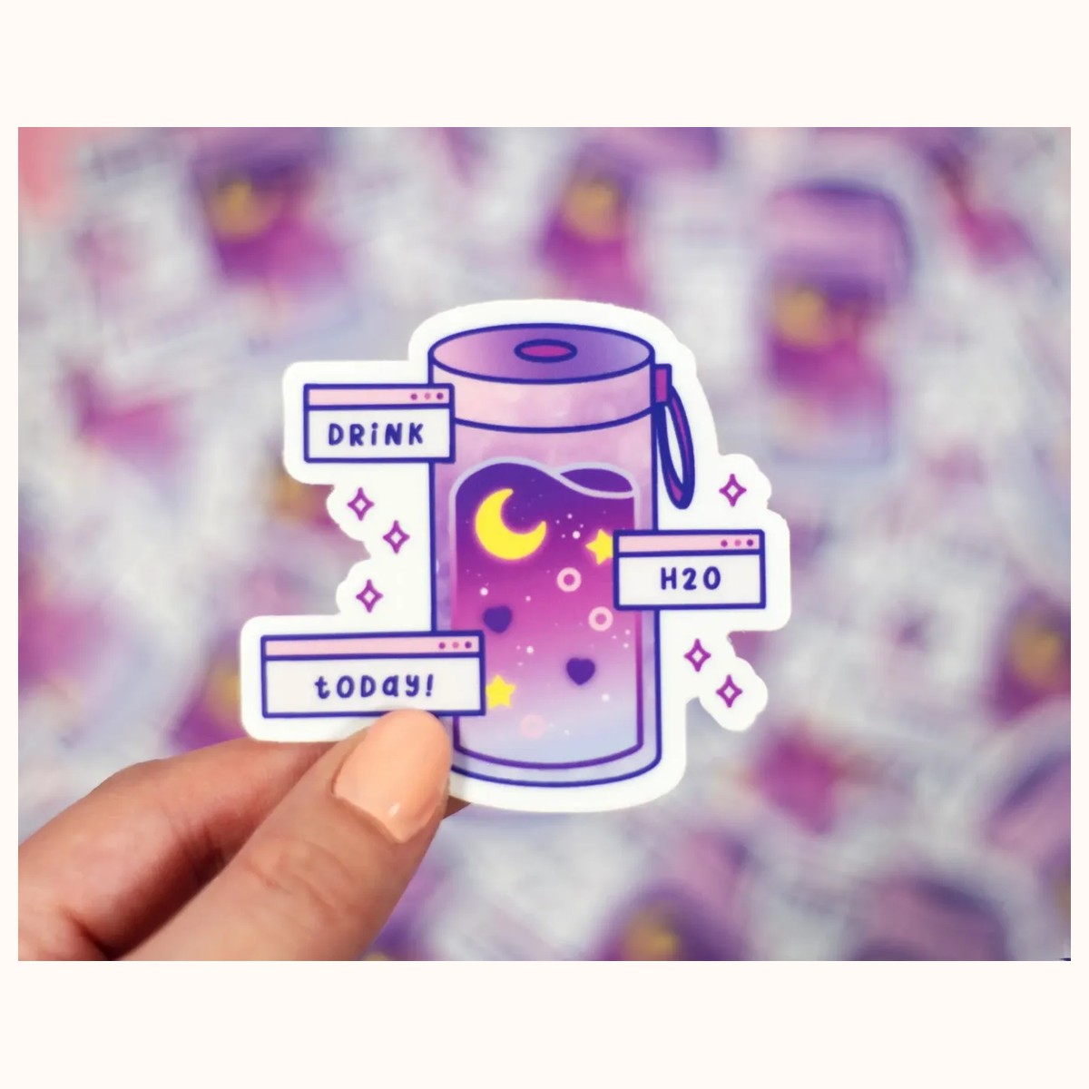 Drink Water Cute Vinyl Sticker by Farouk Book Store